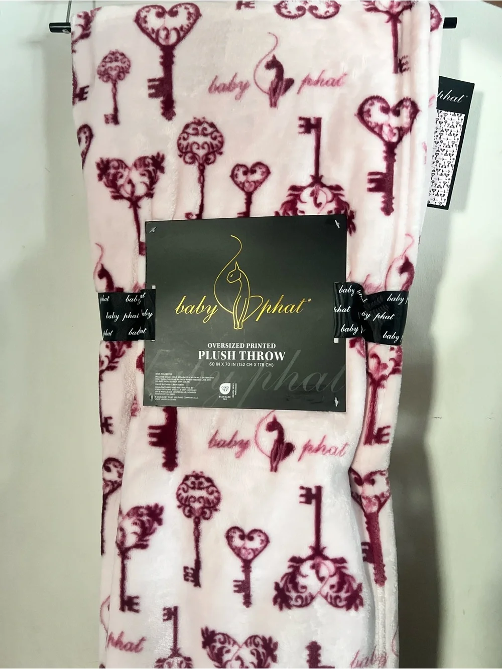 Baby Phat pink plush oversized throw blanket